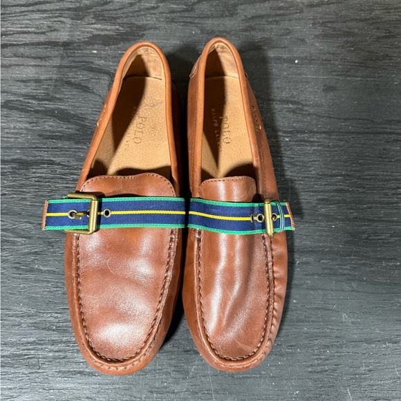Polo Ralph Lauren Riali Driving Loafers in brown leather Mens Size 9.5 - Picture 6 of 9